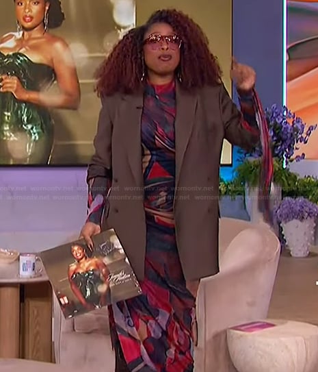 Jennifer's abstract print dress on The Jennifer Hudson Show