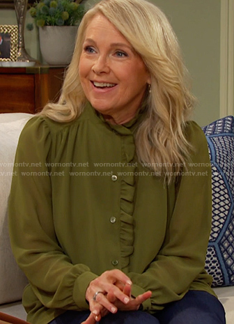 Jennifer’s green ruffle blouse on Days of our Lives