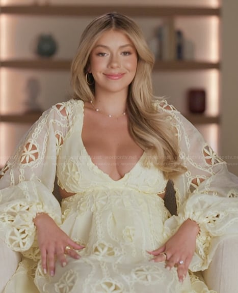 Jenn's yellow lace confessional dress on The Secret Lives of Mormon Wives