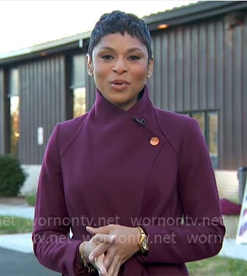 Jericka Duncan's purple coat on CBS Mornings