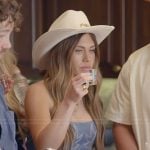 Jessi’s denim strapless top on The Secret Lives of Mormon Wives