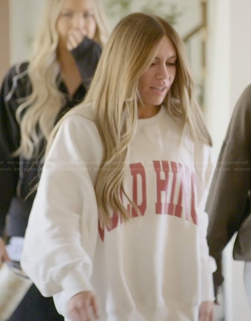 Jessi white printed sweatshirt on The Secret Lives of Mormon Wives