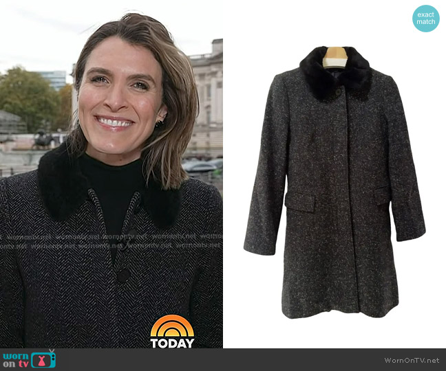Jigsaw Wool Coat worn by Molly Hunter on Today