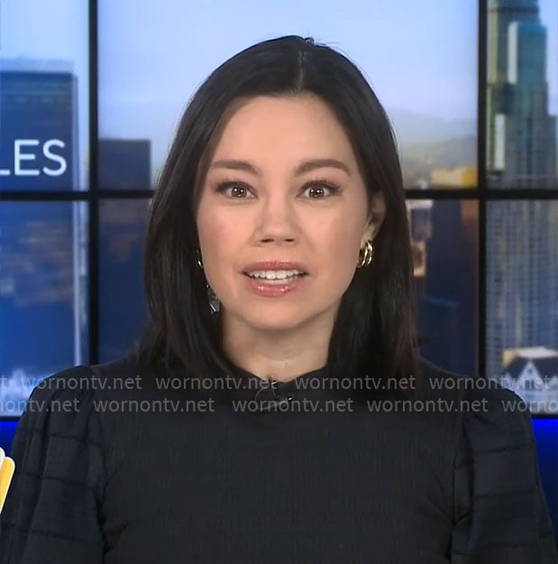 Jo Ling Ken's sweater with stripe sleeves on CBS Mornings