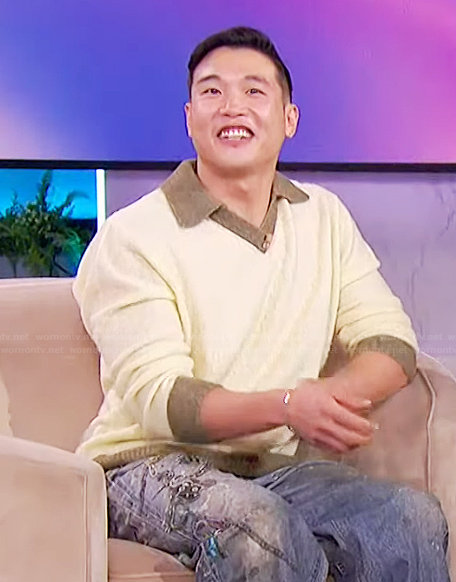 Joel Kim’s knit polo sweater on The Jennifer Hudson Show