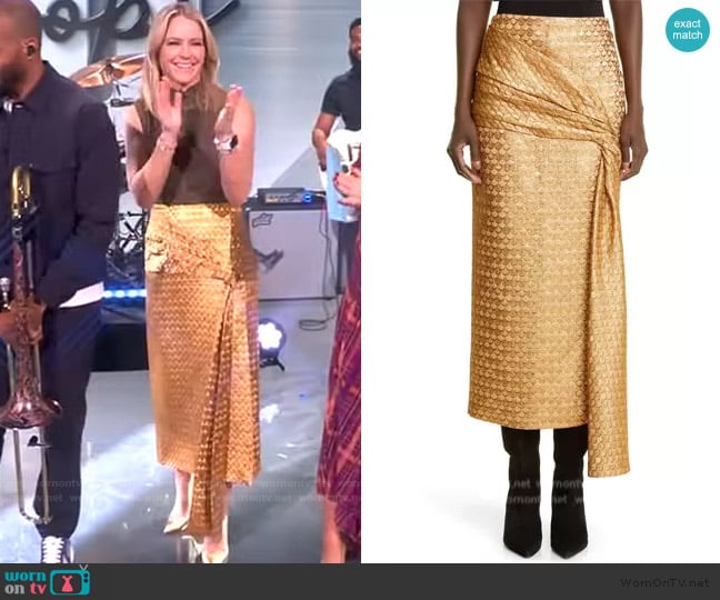 Johanna Ortiz Estuary Explorers Metallic Midi Skirt worn by Sara Haines on The View