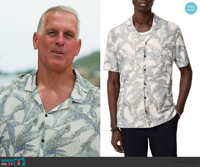 Mel’s floral print shirt on The Golden Bachelor Mel’s floral print shirt on The Golden Bachelor