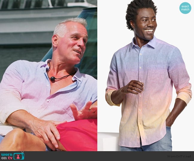 Mel’s ombre button down shirt on The Golden Bachelor Mel’s ombre button down shirt on The Golden Bachelor