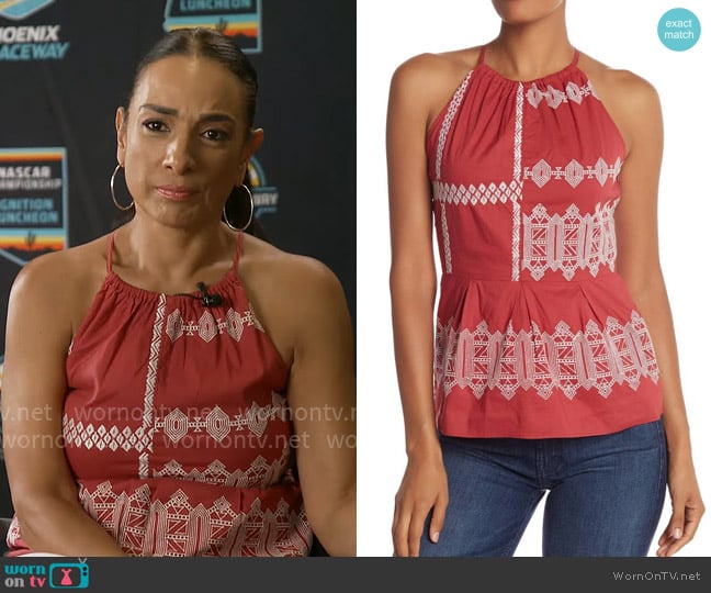 Joie Konomi Top worn by Michelle Miller on CBS Mornings