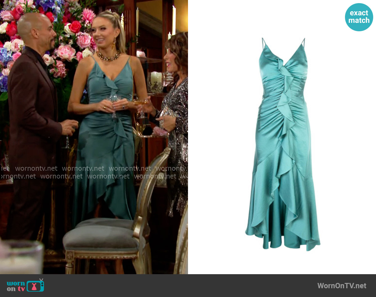 Jonathan Simkhai Fitted Ruffle Dress worn by Abby Newman (Melissa Ordway) on The Young and the Restless