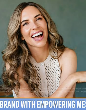 Jordan Harper's ivory crochet sleeveless top on Today