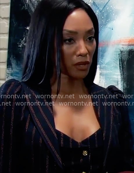 Jordan’s striped 3-piece suit on General Hospital