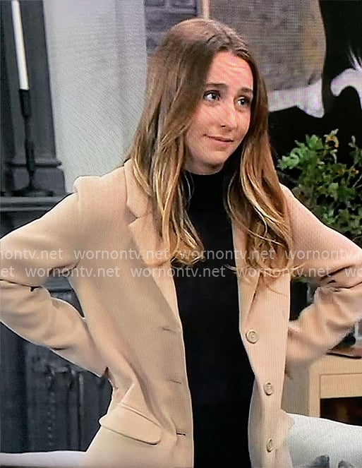 Josslyn’s camel coat on General Hospital