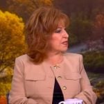 Joy’s beige gold button jacket on The View