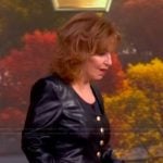 Joy’s black leather square neck jacket on The View