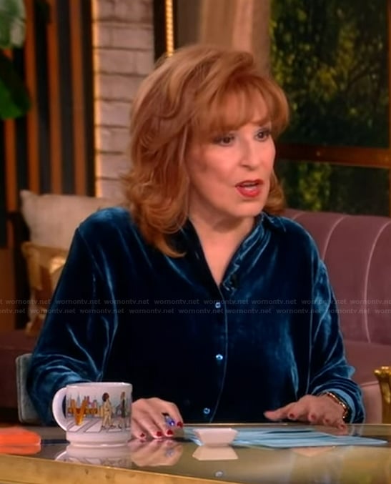 Joy’s blue silk blouse on The View