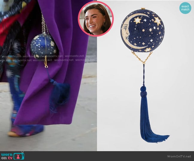 Judith Leiber Couture Man on the Moon Crystal Sphere Minaudiere Clutch worn by Bronwyn Newport on The Real Housewives of Salt Lake City