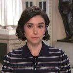Julie’s navy striped button down top on NBC News Daily