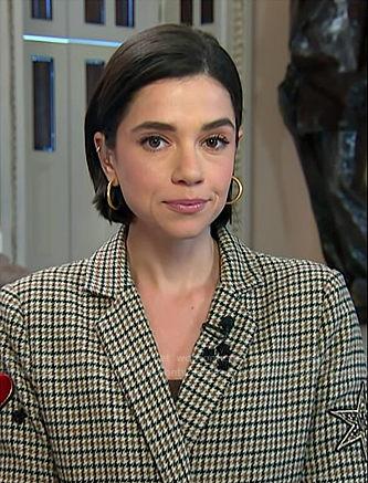 Julie's houndstooth patch blazer on NBC News Daily