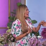 Karol G’s floral print mini dress on The Drew Barrymore Show