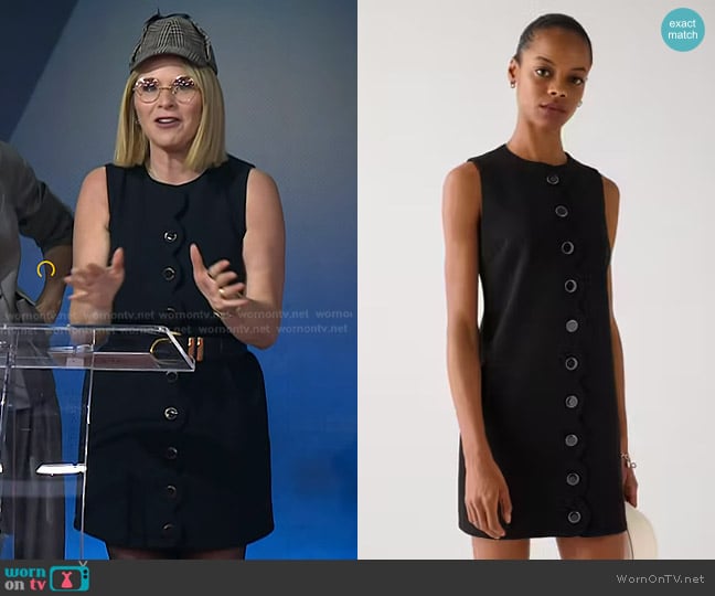 Kate Spade Scallop Shift Dress in Black worn by Jenna Bush Hager on Today