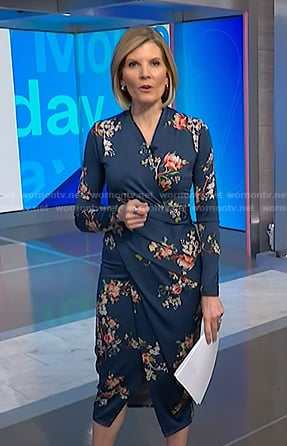 Kate's blue floral blue floral long sleeve dress on NBC News Daily