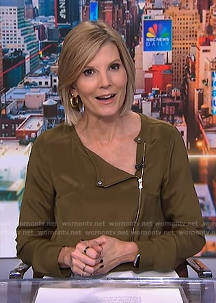 Kate's khaki zip detail top on NBC News Daily