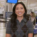 Kathy Park’s grey argyle cardigan on Today
