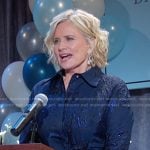 Kayla’s navy embellished shirtdress on Days of our Lives