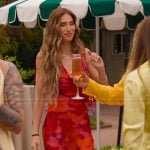 Kaylee red floral drape dress on Selling the OC