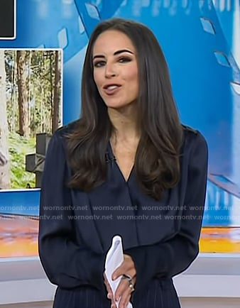 Kaylee's navy wrap blouse on Today