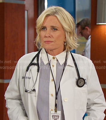 Kaylla's striped button down shirt on Days of our Lives