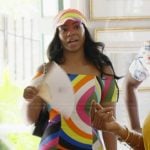 Keiarna’s multicolored print mini dress on The Real Housewives of Potomac