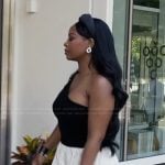 Keiarna’s colorblock one shoulder dress on The Real Housewives of Potomac