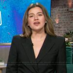 Kelly’s black ruched blazer on The Kelly Clarkson Show
