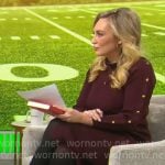 Kelly O’Grady’s purple knit dress with buttons on CBS Mornings