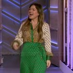 Kelly’s paisley print wrap dress on The Kelly Clarkson Show