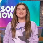 Kelly’s pink dove print sweatshirt on The Kelly Clarkson Show