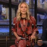 Kelly’s red printed maxi dress on Live with Kelly and Mark