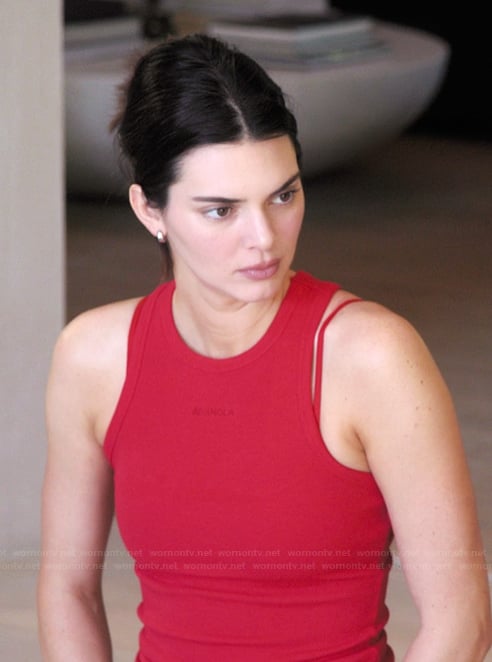 Kendall's red tank on The Kardashians