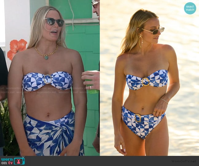 Kenny Flowers The Greece Gold Ring Bandeau Bikini Top worn by Molly O’Connell on Southern Charm