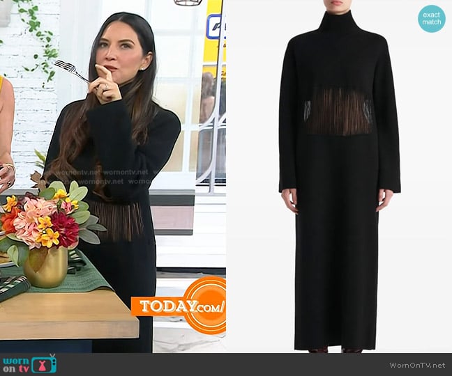 Khaite Fringed Turtleneck Midi Dress worn by Olivia Munn on Today