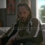 Lewi’s khaki colorblock sweater on Reasonable Doubt