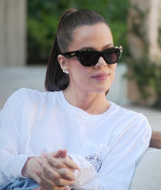 Khloe's long sleeve tee and sunglasses on The Kardashians