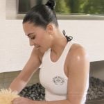 Kim’s white chrome hearts tank on The Kardashians