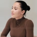 Kim’s brown mesh top on The Kardashians