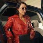 Allura’s red crock leather jacket on Alls Fair