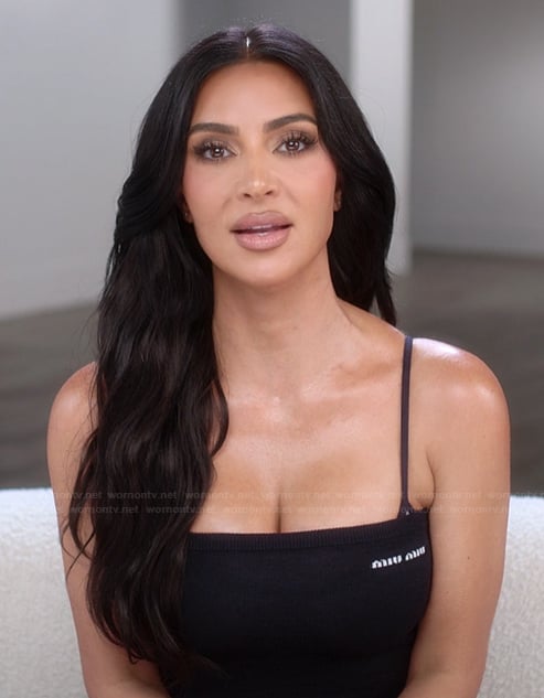 Kim's confessional tube top on The Kardashians