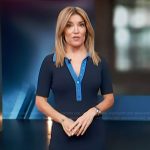 Kit’s blue cable knit mini dress on Access Hollywood