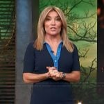 Kit’s blue cable knit mini dress on Access Hollywood